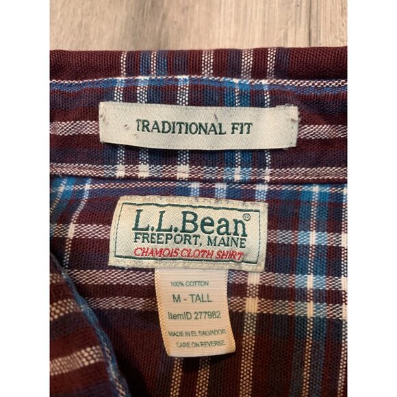 LL Bean Men’s Traditional Fit Chamois Cotton Shirt, M Tall Item 277982 Long Slee - Picture 3 of 7